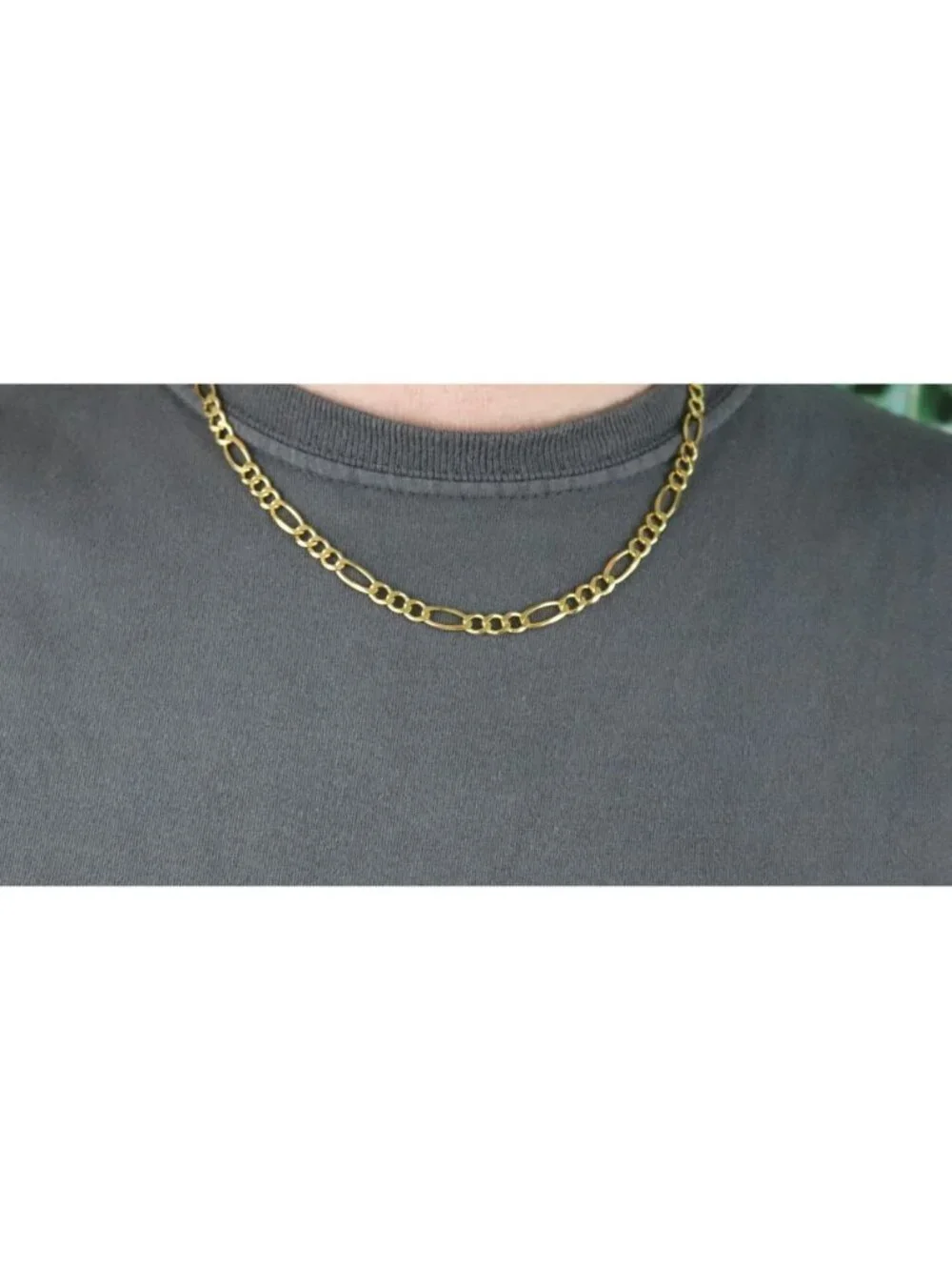 18k Yellow Gold Over Sterling Silver Figaro Link Chain Necklace 20